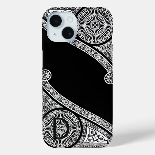 RENAISSANCE ARCHITECT Zwart-Wit Monogram Case-Mate iPhone Case (Achterkant)