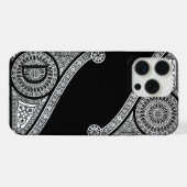 RENAISSANCE ARCHITECT Zwart-Wit Monogram iPhone Hoesje (Achterkant horizontaal)