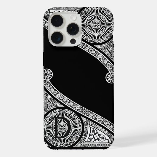 RENAISSANCE ARCHITECT Zwart-Wit Monogram iPhone Hoesje (Achterkant)