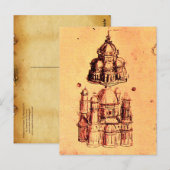 RENAISSANCE ARCHITECTURAAL PROJECT, perkament Briefkaart (Voorkant / Achterkant)