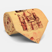 RENAISSANCE ARCHITECTURAL DRAWING DOOR Leonardo Stropdas (Opgerold)