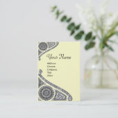 RENAISSANCE ARCHITECTURE MONOGRAM 4 Black Cream Visitekaartje (Staand voorkant)