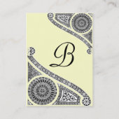 RENAISSANCE ARCHITECTURE MONOGRAM 4 Black Cream Visitekaartje (Achterkant)