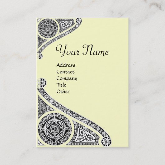 RENAISSANCE ARCHITECTURE MONOGRAM 4 Black Cream Visitekaartje (Voorkant)