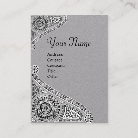 RENAISSANCE ARCHITECTURE MONOGRAM Black White Grey Visitekaartje (Voorkant)