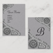 RENAISSANCE ARCHITECTURE MONOGRAM Black White Grey Visitekaartje (Voorkant / Achterkant)