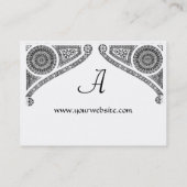 RENAISSANCE ARCHITECTURE MONOGRAM, Black White Visitekaartje (Achterkant)