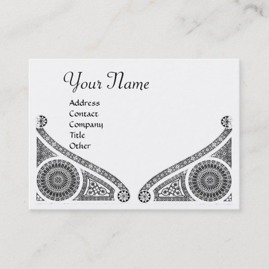 RENAISSANCE ARCHITECTURE MONOGRAM, Black White Visitekaartje (Voorkant)