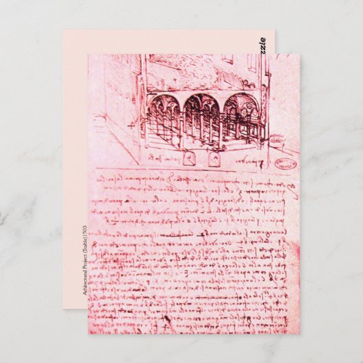 RENAISSANCE ARCHITECTURE, Roze Briefkaart (Voorkant / Achterkant)