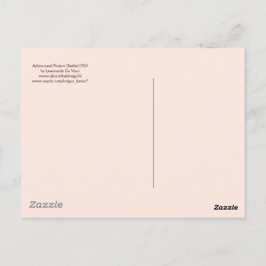 RENAISSANCE ARCHITECTURE, Roze Briefkaart (Achterkant)
