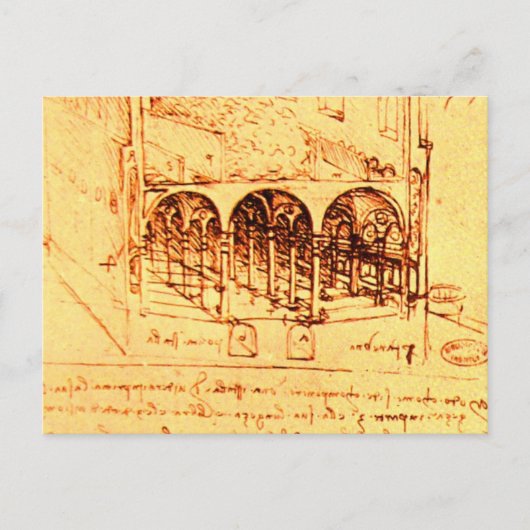 RENAISSANCE ARCHITECTUUR, Antiek perkament Briefkaart (Voorkant)