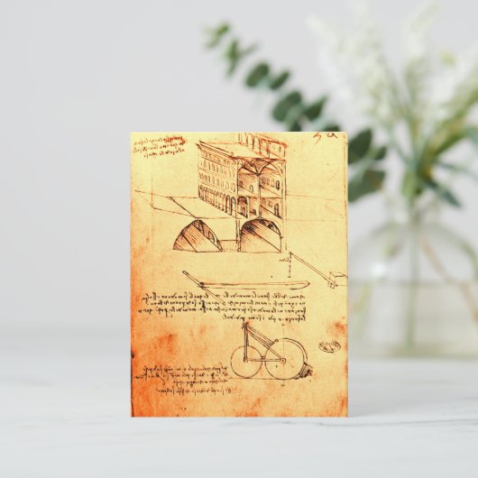 RENAISSANCE ARCHITECTUUR, Antiek perkament Briefkaart (Staand voorkant)