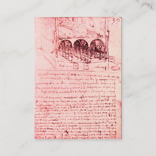 RENAISSANCE ARCHITECTUUR, ARCHITECT, ENGINEER, Roz Visitekaartje (Achterkant)