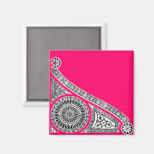 RENAISSANCE ARCHITECTUUR STONE DECOR roze Magneet (Voorkant / Achterkant)