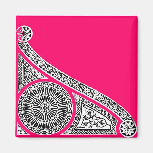 RENAISSANCE ARCHITECTUUR STONE DECOR roze Magneet (Voorkant)