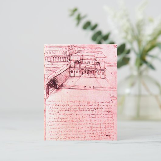 RENAISSANCE ARCHITECTUUR, VILLE PROJECT, Pink Briefkaart (Staand voorkant)