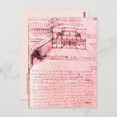 RENAISSANCE ARCHITECTUUR, VILLE PROJECT, Pink Briefkaart (Voorkant / Achterkant)