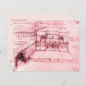 RENAISSANCE ARCHITECTUUR, VILLE PROJECT, Pink Briefkaart (Voorkant / Achterkant)