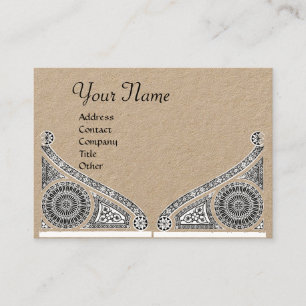 RENAISSANCE ARCITECTURE MONOGRAM Black Kraft Paper Visitekaartje