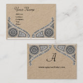 RENAISSANCE ARCITECTURE MONOGRAM Black Kraft Paper Visitekaartje (Voorkant / Achterkant)