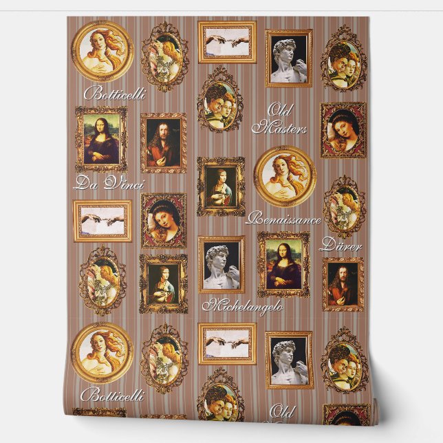 Renaissance Art Gallery Beige Mocha Mousse Stripe Behang (Afrollen)