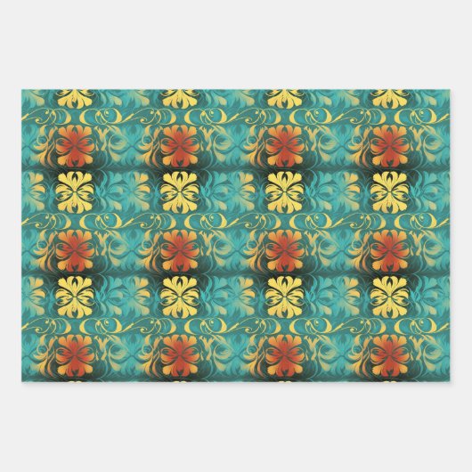 Renaissance Art Nouveau Gradient Wallpaper Design Inpakpapier Vel (Voorkant 3)