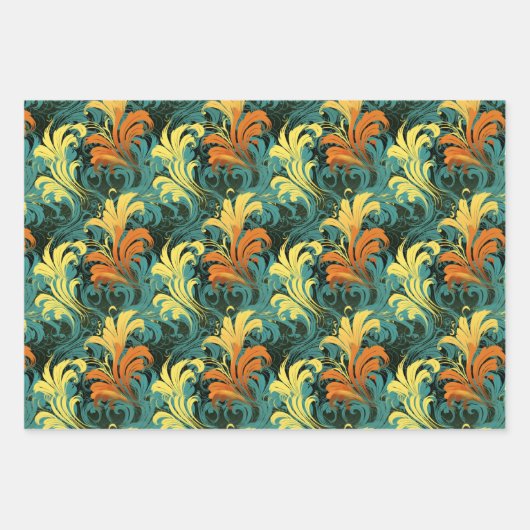 Renaissance Art Nouveau Gradient Wallpaper Design Inpakpapier Vel (Voorkant 2)