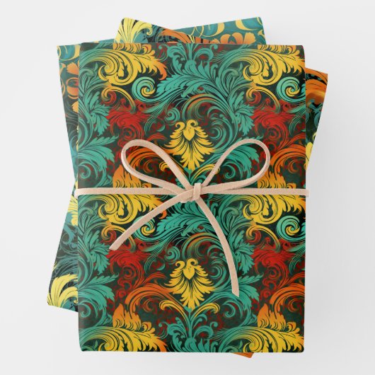 Renaissance Art Nouveau Gradient Wallpaper Design Inpakpapier Vel (In situ)