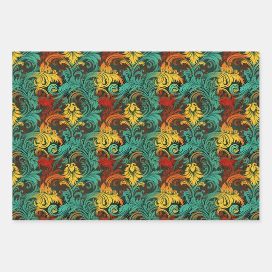 Renaissance Art Nouveau Gradient Wallpaper Design Inpakpapier Vel (Voorkant)