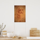 Renaissance Art Self Portret van Leonardo da Vinci Poster (Keuken)