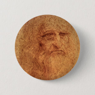 Renaissance Art Self Portret van Leonardo da Vinci Ronde Button 5,7 Cm