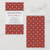Renaissance Arts and Crafts Floral Pattern Visitekaartje (Voorkant / Achterkant)