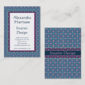 Renaissance Arts and Crafts Green Floral Pattern Visitekaartje (Voorkant / Achterkant)