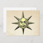 Renaissance Astronomie - Zonnegezicht Handgekleurd Briefkaart (Voorkant / Achterkant)