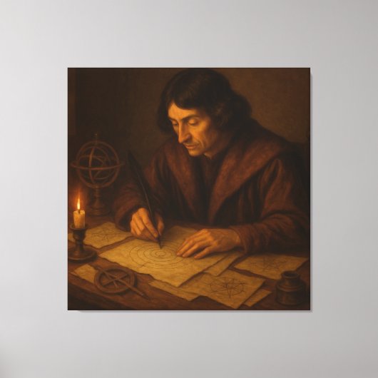 Renaissance-astronoom aan het werk canvas afdruk (Voorkant)