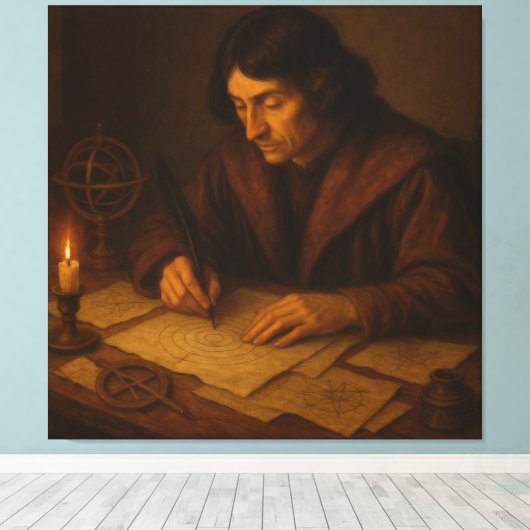 Renaissance-astronoom aan het werk canvas afdruk (Insitu (Houten vloer))