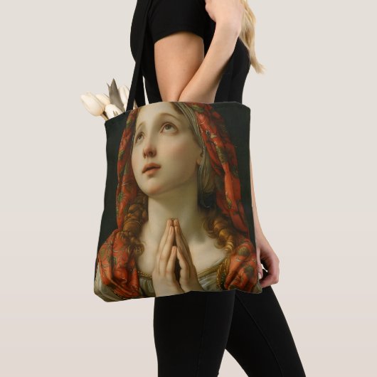 Renaissance biddend meisje tote bag (Dichtbij)