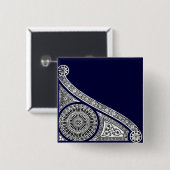 RENAISSANCE Black White Architecture Decor Vierkante Button 5,1 Cm (Voorkant /achterkant)