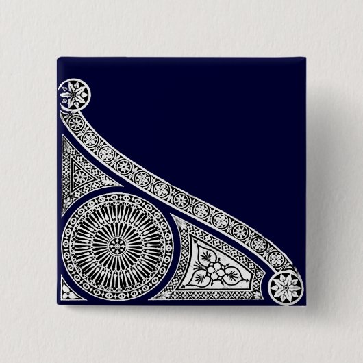 RENAISSANCE Black White Architecture Decor Vierkante Button 5,1 Cm (Voorkant)