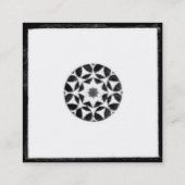 RENAISSANCE Black White Red Geometric Floral Vierkante Visitekaartje (Achterkant)