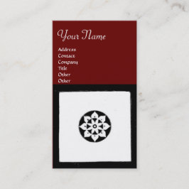 RENAISSANCE Black White Red Geometric Floral Visitekaartje