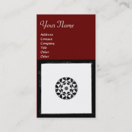 RENAISSANCE Black White Red Geometric Floral Visitekaartje
