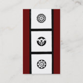 RENAISSANCE Black White Red Geometric Floral Visitekaartje (Achterkant)