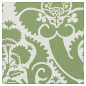 Renaissance Bloem - Groen op Wit Stof (Close Up)