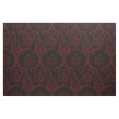 Renaissance Bloem - Zwart op Donkerrood Stof (Fat Quarter)