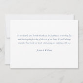 Renaissance  Bloemen Dusty Blue Wedding Bedankkaart (Achterkant)