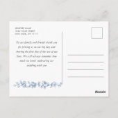 Renaissance  Bloemen Dusty Blue Wedding Briefkaart (Achterkant)