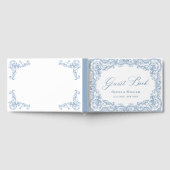 Renaissance  Bloemen Dusty Blue Wedding Gastenboek (Volledig)