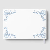 Renaissance  Bloemen Dusty Blue Wedding Gastenboek (Achterkant)