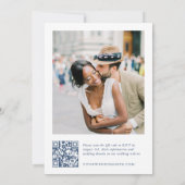 Renaissance Bloemen Dusty Blue Wedding Kaart (Achterkant)